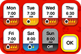 Settings for each day of the week