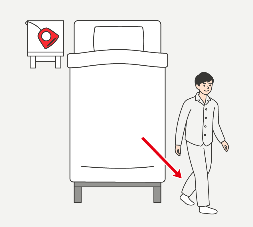 The ideal direction of getting out of bed