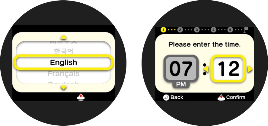 Language and time settings