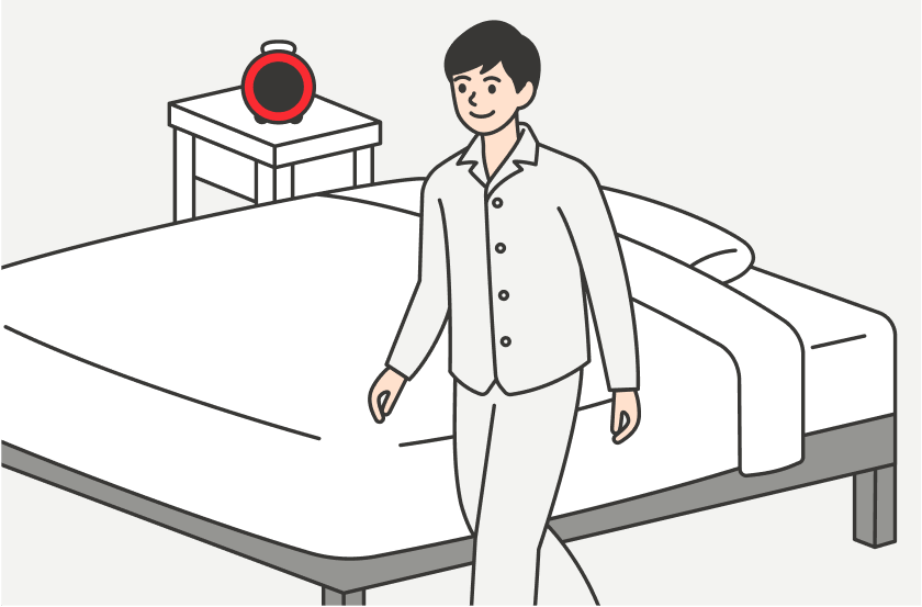 bed towards