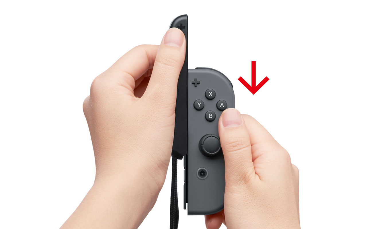 Slide the Joy-Con downwards.