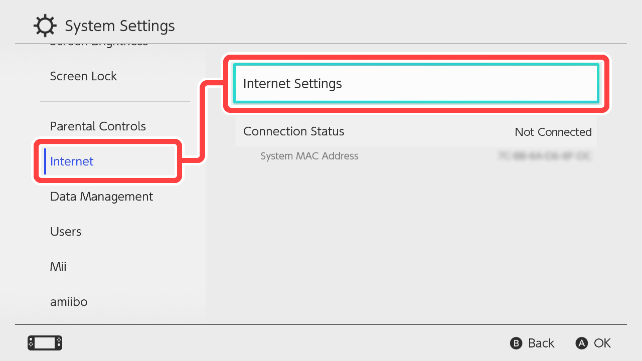Internet → Internet Settings