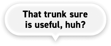 That trunk sure is useful, huh?