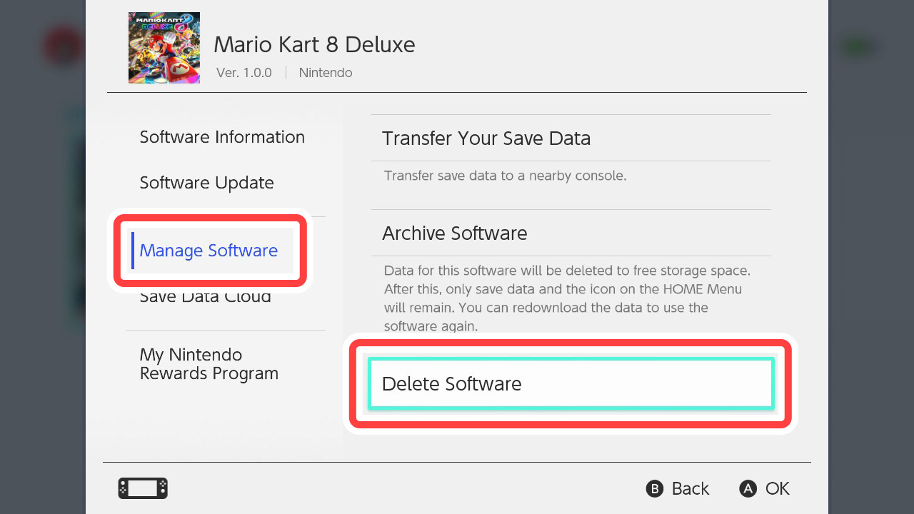 Select the game that you want to archive from the list shown.