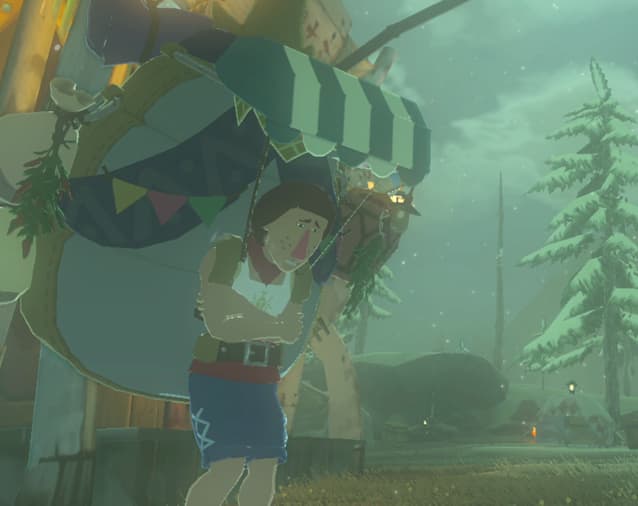 The cold is even enough to shock Beedle, the merchant who travels all over Hyrule!